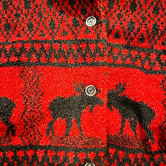 Coldwater Creek Moose Print Fleece Jacket Size Large - Picture 5 of 7